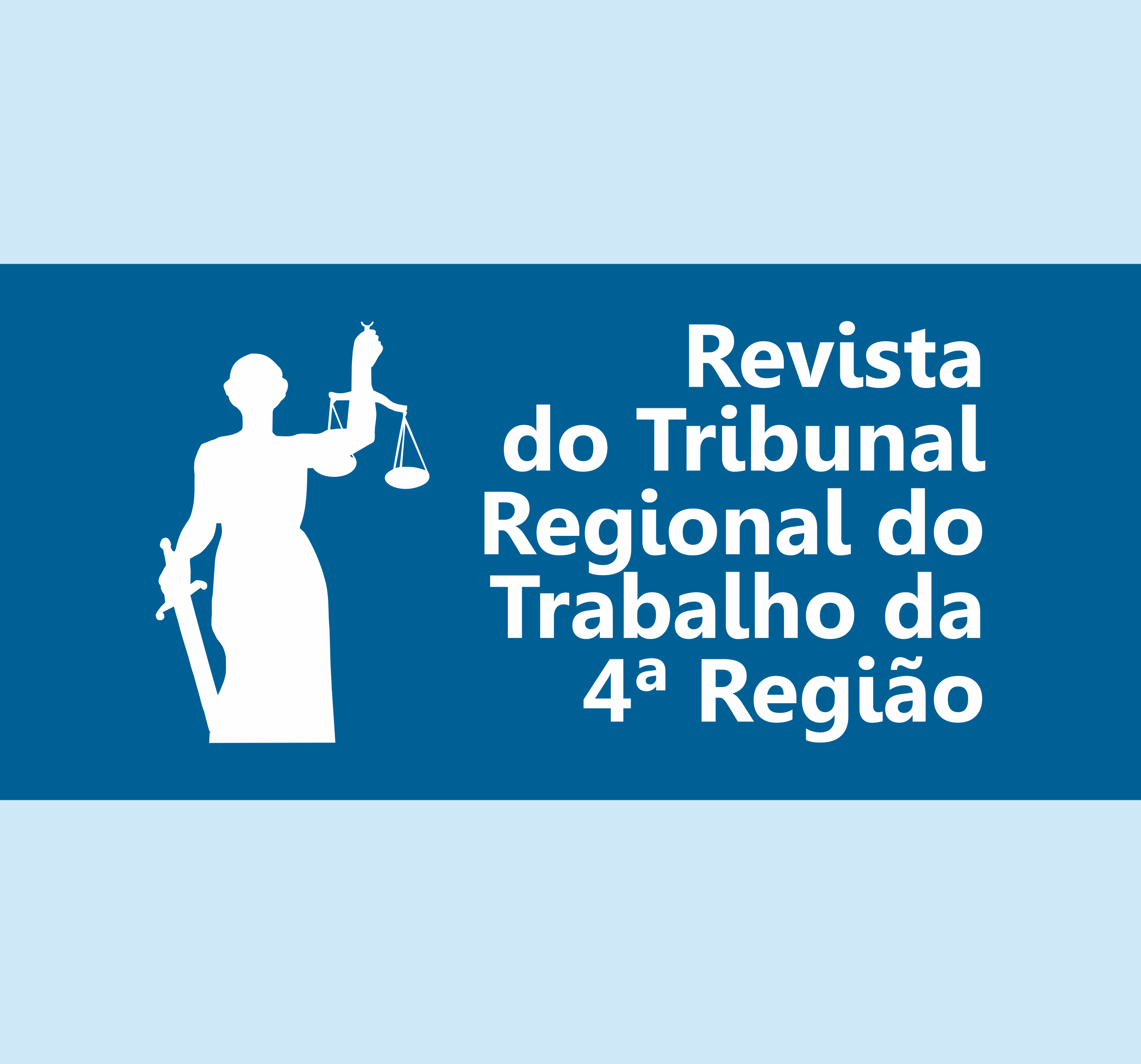 Marca contendo ilustração da deusa Têmis e o texto Revista do TRT4.